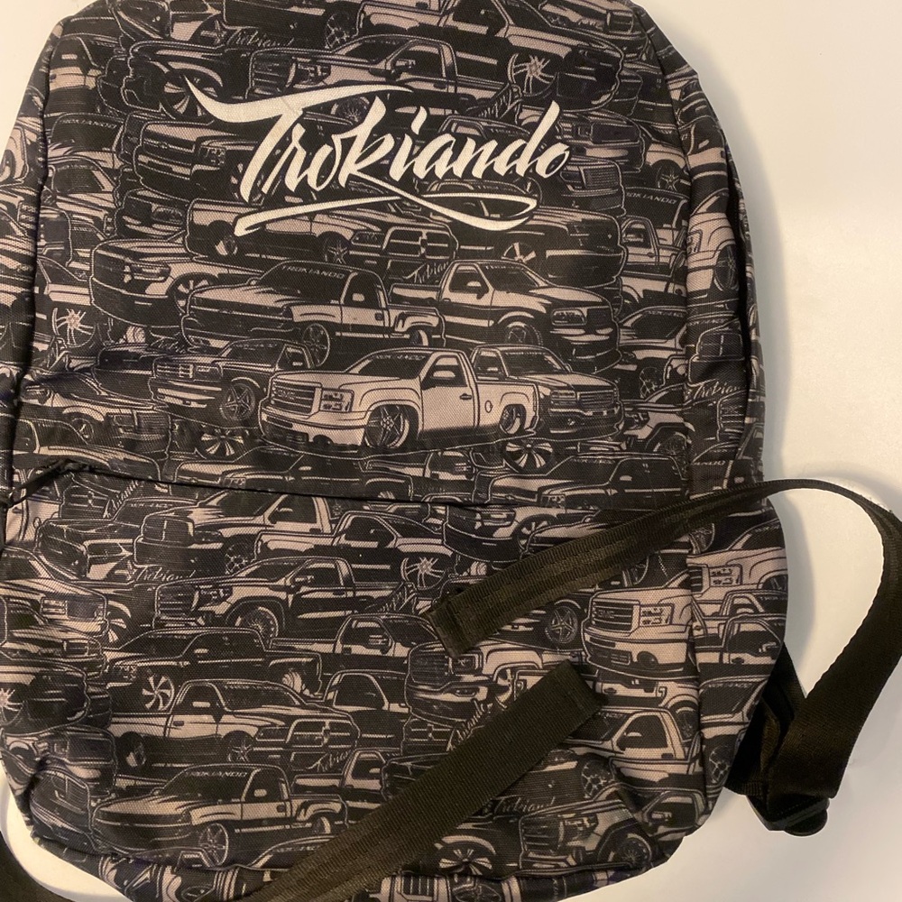 Black Graphic Trucks Men's Backpack